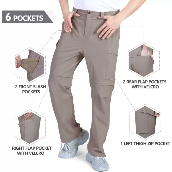 Outdoor Ventures Men's Convertible Pants, Quick Dry Hiking Zip-Off Pants, Stretch Lightweight Cargo Pants