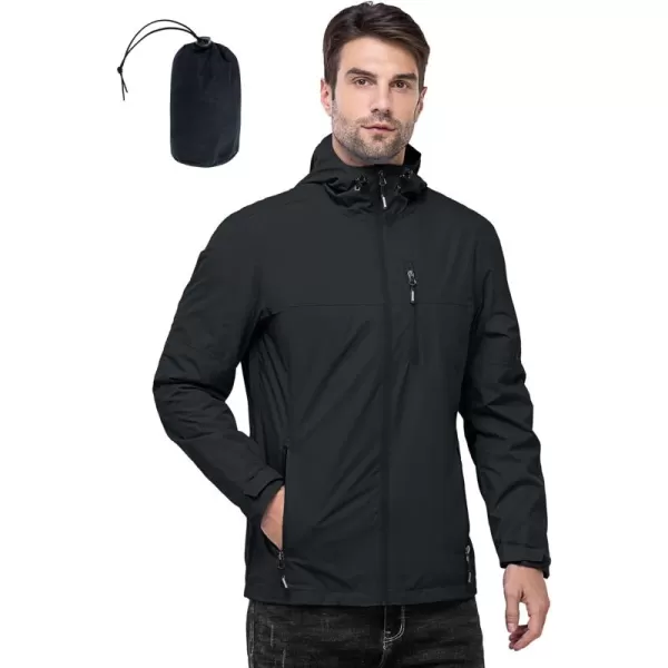 Outdoor Ventures Men's Packable Rain Jacket Waterproof Windbreaker Lightweight Raincoat with Hood