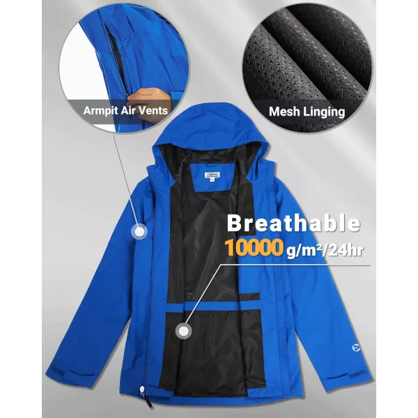 Outdoor Ventures Men's Packable Rain Jacket Waterproof Windbreaker Lightweight Raincoat with Hood