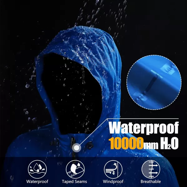Outdoor Ventures Men's Packable Rain Jacket Waterproof Windbreaker Lightweight Raincoat with Hood