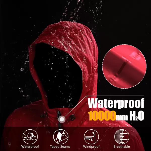 Outdoor Ventures Men's Packable Rain Jacket Waterproof Windbreaker Lightweight Raincoat with Hood