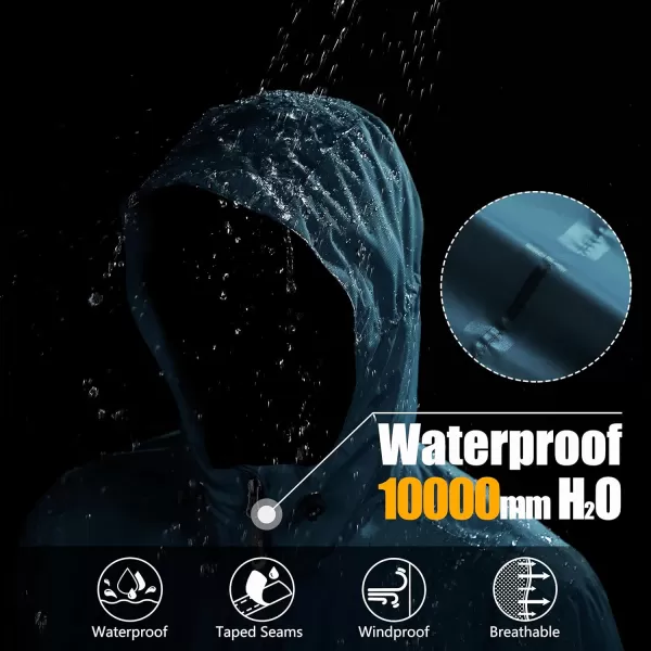Outdoor Ventures Men's Packable Rain Jacket Waterproof Windbreaker Lightweight Raincoat with Hood