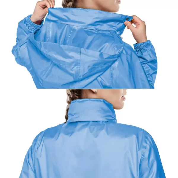 Outdoor Ventures Women's Lightweight Raincoat Packable Rain Jacket Waterproof Raincoat with Hood Active Outdoor Windbreaker