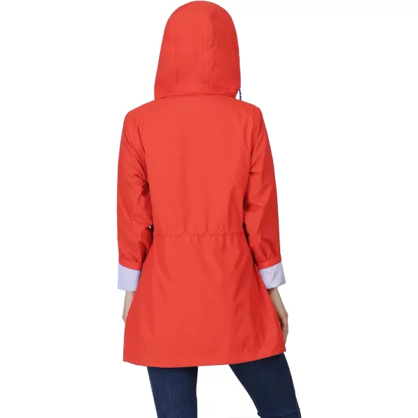 Outdoor Ventures Women's Lightweight Raincoat Waterproof Outdoor Windbreaker with Detachable Hood Trench Rain Jacket