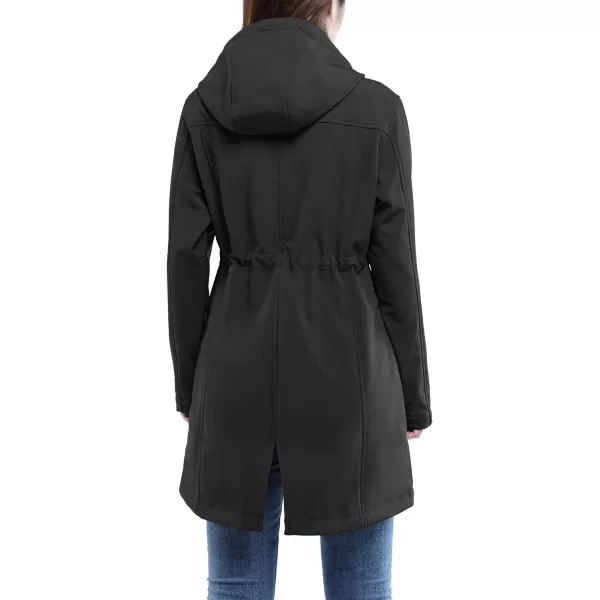 Outdoor Ventures Women's Softshell Jacket Hooded Lightweight Windproof Fleece Lined Waterproof Long Coats