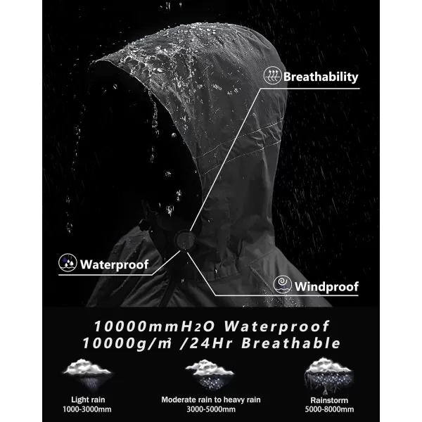 Outdoor Ventures Packable Rain Jacket Women Lightweight Waterproof Raincoat with Hood Cycling Bike Jacket Windbreaker