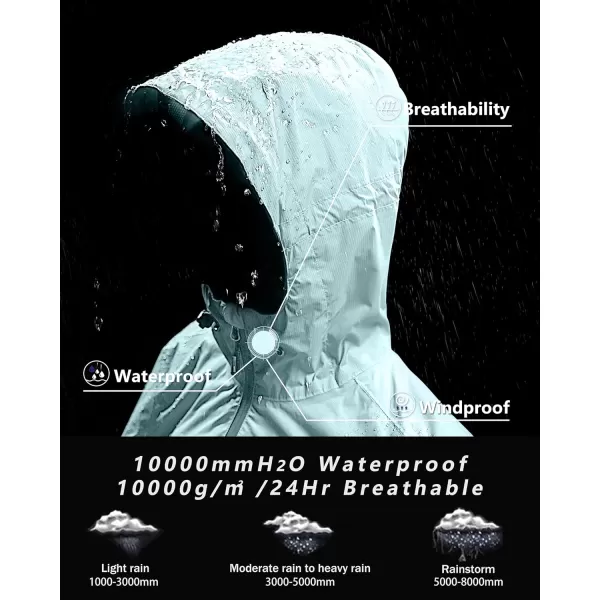 Outdoor Ventures Packable Rain Jacket Women Lightweight Waterproof Raincoat with Hood Cycling Bike Jacket Windbreaker