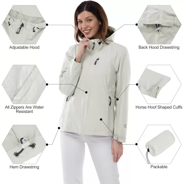 Outdoor Ventures Packable Rain Jacket Women Lightweight Waterproof Raincoat with Hood Cycling Bike Jacket Windbreaker