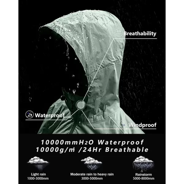 Outdoor Ventures Packable Rain Jacket Women Lightweight Waterproof Raincoat with Hood Cycling Bike Jacket Windbreaker