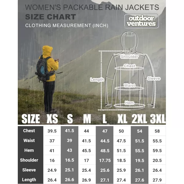 Outdoor Ventures Packable Rain Jacket Women Lightweight Waterproof Raincoat with Hood Cycling Bike Jacket Windbreaker