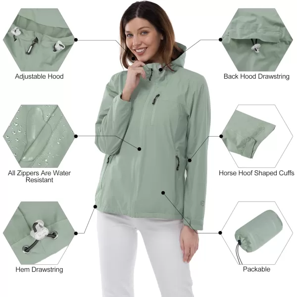Outdoor Ventures Packable Rain Jacket Women Lightweight Waterproof Raincoat with Hood Cycling Bike Jacket Windbreaker