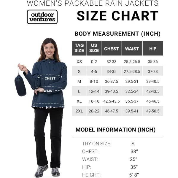 Outdoor Ventures Packable Rain Jacket Women Lightweight Waterproof Raincoat with Hood Cycling Bike Jacket Windbreaker