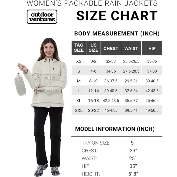 Outdoor Ventures Packable Rain Jacket Women Lightweight Waterproof Raincoat with Hood Cycling Bike Jacket Windbreaker