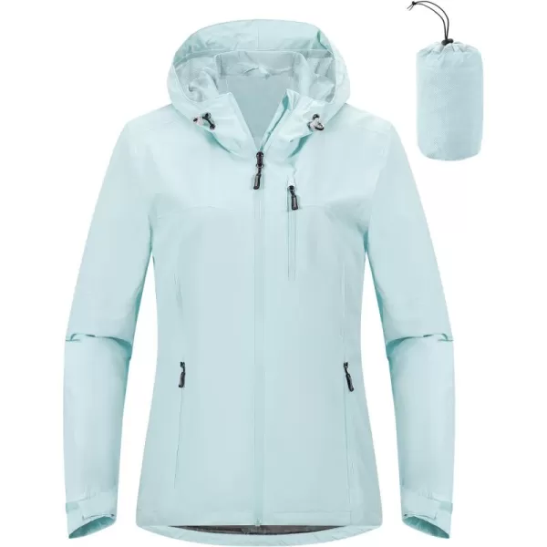 Outdoor Ventures Packable Rain Jacket Women Lightweight Waterproof Raincoat with Hood Cycling Bike Jacket Windbreaker
