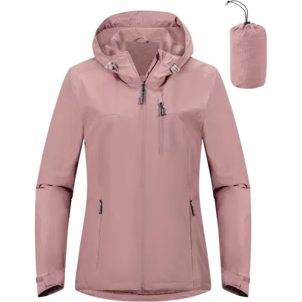 Outdoor Ventures Packable Rain Jacket Women Lightweight Waterproof Raincoat with Hood Cycling Bike Jacket Windbreaker
