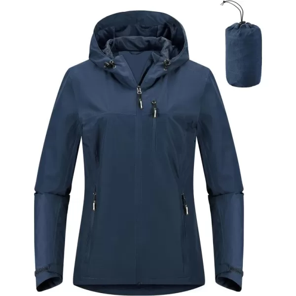 Outdoor Ventures Packable Rain Jacket Women Lightweight Waterproof Raincoat with Hood Cycling Bike Jacket Windbreaker