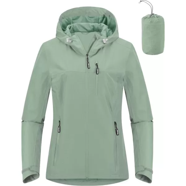 Outdoor Ventures Packable Rain Jacket Women Lightweight Waterproof Raincoat with Hood Cycling Bike Jacket Windbreaker