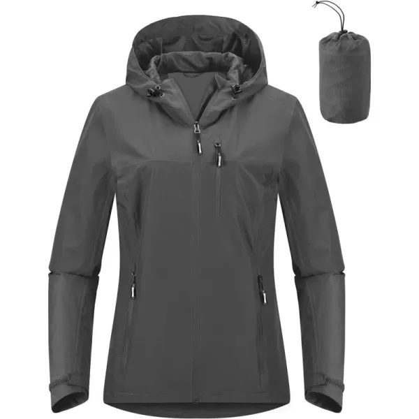 Outdoor Ventures Packable Rain Jacket Women Lightweight Waterproof Raincoat with Hood Cycling Bike Jacket Windbreaker