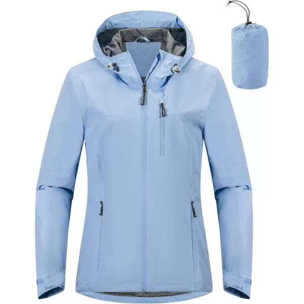 Outdoor Ventures Packable Rain Jacket Women Lightweight Waterproof Raincoat with Hood Cycling Bike Jacket Windbreaker