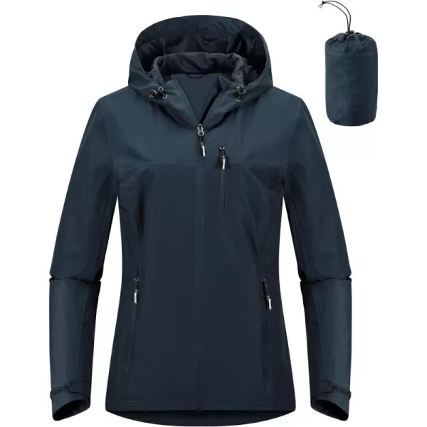 Outdoor Ventures Packable Rain Jacket Women Lightweight Waterproof Raincoat with Hood Cycling Bike Jacket Windbreaker