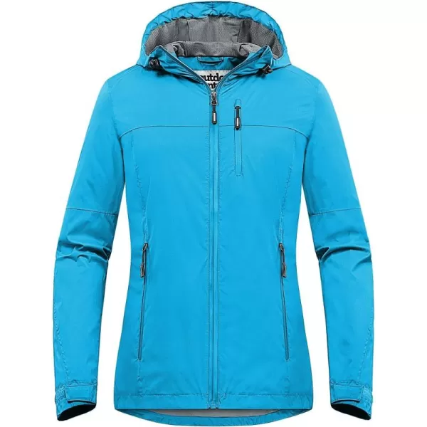 Outdoor Ventures Packable Rain Jacket Women Lightweight Waterproof Raincoat with Hood Cycling Bike Jacket Windbreaker
