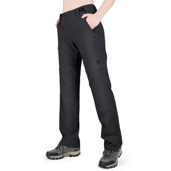imageOutdoor Ventures Womens Convertible Pants Quick Dry Hiking ZipOff Pants Stretch Lightweight Cargo PantsBlack