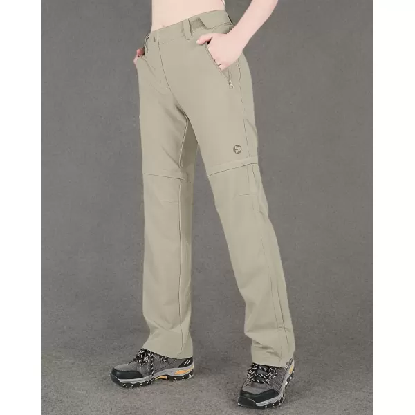 imageOutdoor Ventures Womens Convertible Pants Quick Dry Hiking ZipOff Pants Stretch Lightweight Cargo PantsBrown
