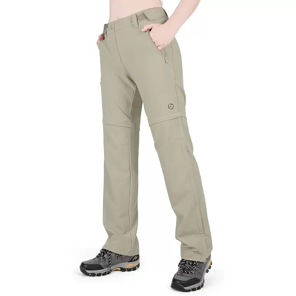 imageOutdoor Ventures Womens Convertible Pants Quick Dry Hiking ZipOff Pants Stretch Lightweight Cargo PantsBrown