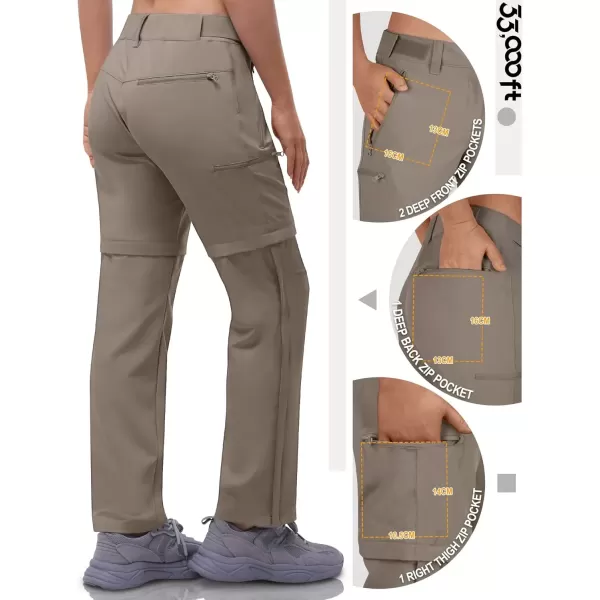imageOutdoor Ventures Womens Convertible Pants Quick Dry Hiking ZipOff Pants Stretch Lightweight Cargo PantsFossil