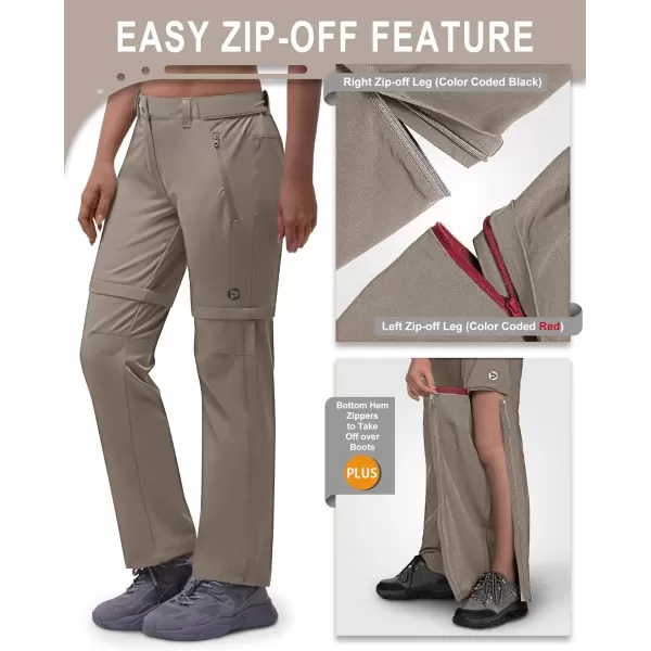 imageOutdoor Ventures Womens Convertible Pants Quick Dry Hiking ZipOff Pants Stretch Lightweight Cargo PantsFossil