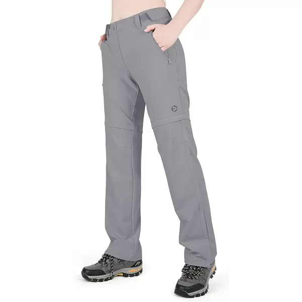 imageOutdoor Ventures Womens Convertible Pants Quick Dry Hiking ZipOff Pants Stretch Lightweight Cargo PantsMid Grey