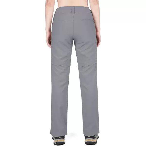 imageOutdoor Ventures Womens Convertible Pants Quick Dry Hiking ZipOff Pants Stretch Lightweight Cargo PantsMid Grey