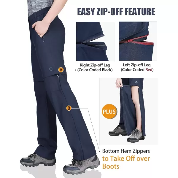 imageOutdoor Ventures Womens Convertible Pants Quick Dry Hiking ZipOff Pants Stretch Lightweight Cargo PantsNavy