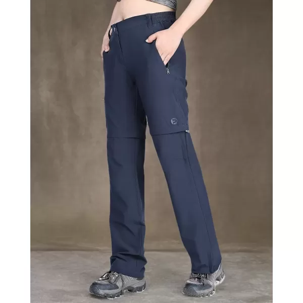 imageOutdoor Ventures Womens Convertible Pants Quick Dry Hiking ZipOff Pants Stretch Lightweight Cargo PantsNavy