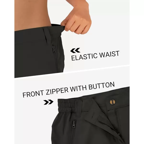 imageOutdoor Ventures Womens Hiking Shorts Stretch Lightweight Golf Shorts Quick Dry UPF 50 5 inch Cargo Short for CampingDark Black