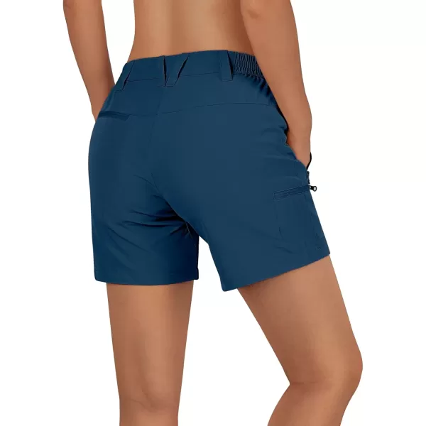 imageOutdoor Ventures Womens Hiking Shorts Stretch Lightweight Golf Shorts Quick Dry UPF 50 5 inch Cargo Short for CampingDark Blue