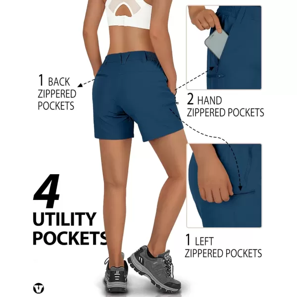 imageOutdoor Ventures Womens Hiking Shorts Stretch Lightweight Golf Shorts Quick Dry UPF 50 5 inch Cargo Short for CampingDark Blue