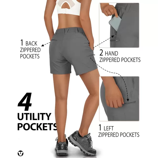 imageOutdoor Ventures Womens Hiking Shorts Stretch Lightweight Golf Shorts Quick Dry UPF 50 5 inch Cargo Short for CampingDark Grey