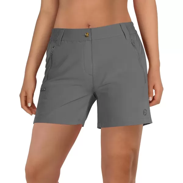 imageOutdoor Ventures Womens Hiking Shorts Stretch Lightweight Golf Shorts Quick Dry UPF 50 5 inch Cargo Short for CampingDark Grey