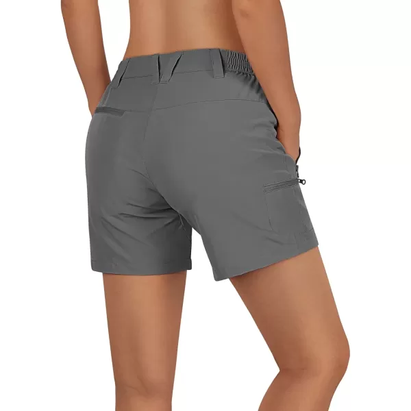 imageOutdoor Ventures Womens Hiking Shorts Stretch Lightweight Golf Shorts Quick Dry UPF 50 5 inch Cargo Short for CampingDark Grey