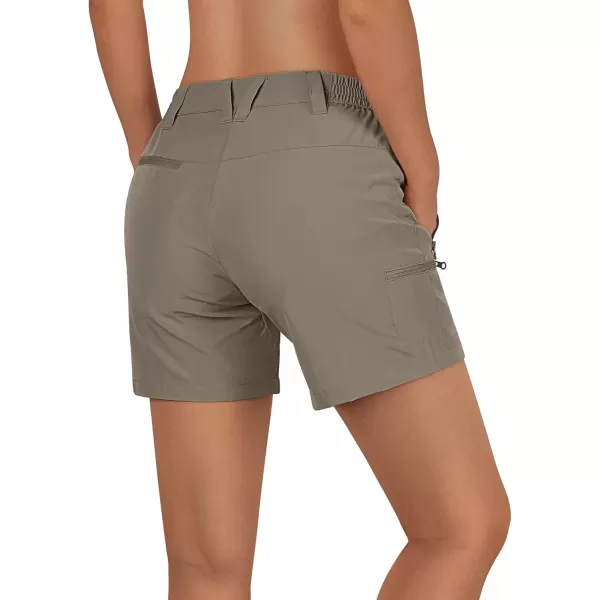 imageOutdoor Ventures Womens Hiking Shorts Stretch Lightweight Golf Shorts Quick Dry UPF 50 5 inch Cargo Short for CampingFossil