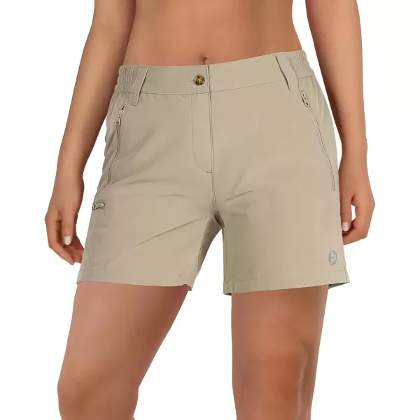 imageOutdoor Ventures Womens Hiking Shorts Stretch Lightweight Golf Shorts Quick Dry UPF 50 5 inch Cargo Short for CampingWoody Brown