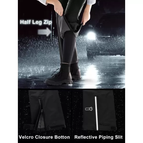 imageOutdoor Ventures Womens Rain Pants Packable Waterproof Hiking Pants Windproof Breathable Outdoor Rain Over PantsBlack