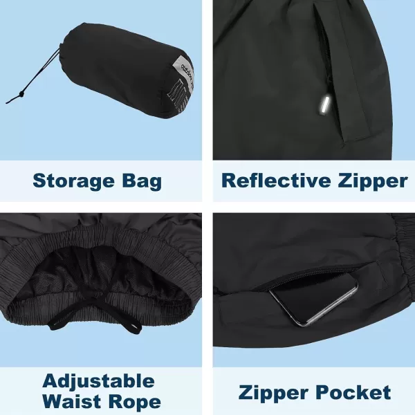 imageOutdoor Ventures Womens Rain Pants Packable Waterproof Hiking Pants Windproof Breathable Outdoor Rain Over PantsBlack