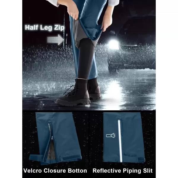 imageOutdoor Ventures Womens Rain Pants Packable Waterproof Hiking Pants Windproof Breathable Outdoor Rain Over PantsDark Blue