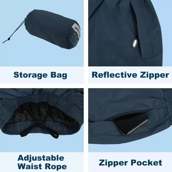 imageOutdoor Ventures Womens Rain Pants Packable Waterproof Hiking Pants Windproof Breathable Outdoor Rain Over PantsDark Blue