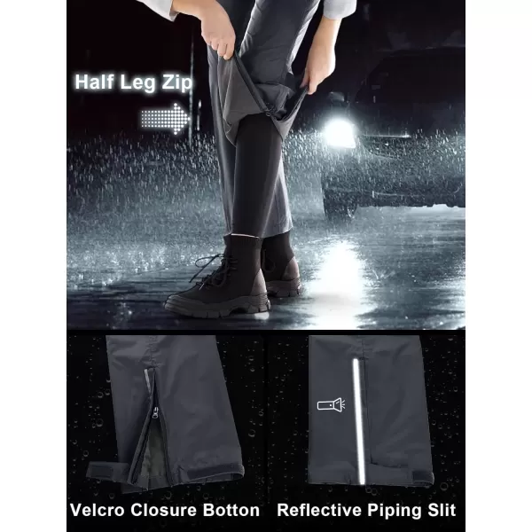 imageOutdoor Ventures Womens Rain Pants Packable Waterproof Hiking Pants Windproof Breathable Outdoor Rain Over PantsGrey