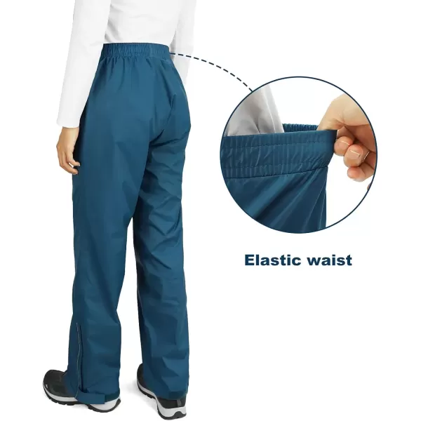 imageOutdoor Ventures Womens Rain Pants Packable Waterproof Hiking Pants Windproof Breathable Outdoor Rain Over PantsMoroccan Blue