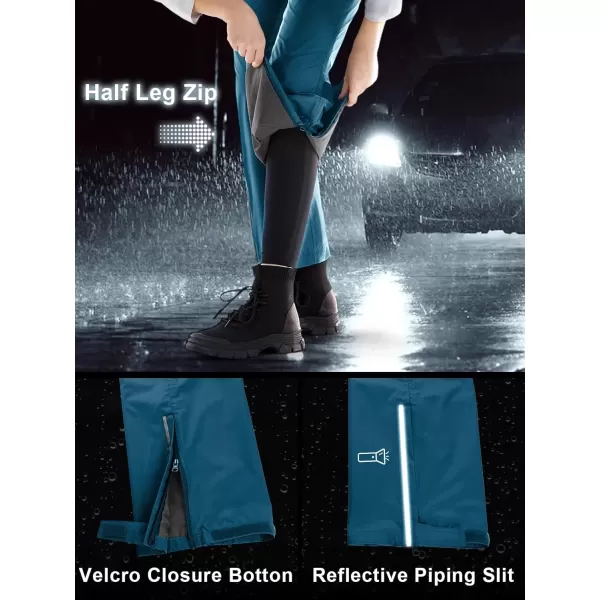 imageOutdoor Ventures Womens Rain Pants Packable Waterproof Hiking Pants Windproof Breathable Outdoor Rain Over PantsMoroccan Blue