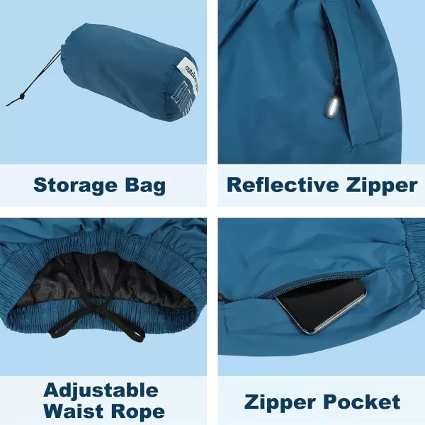 imageOutdoor Ventures Womens Rain Pants Packable Waterproof Hiking Pants Windproof Breathable Outdoor Rain Over PantsMoroccan Blue